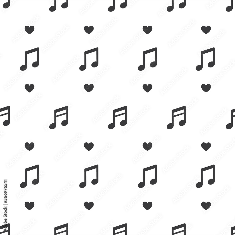 Music note seamless pattern vector on isolated white background. Music note seamless pattern vector on isolated white background.