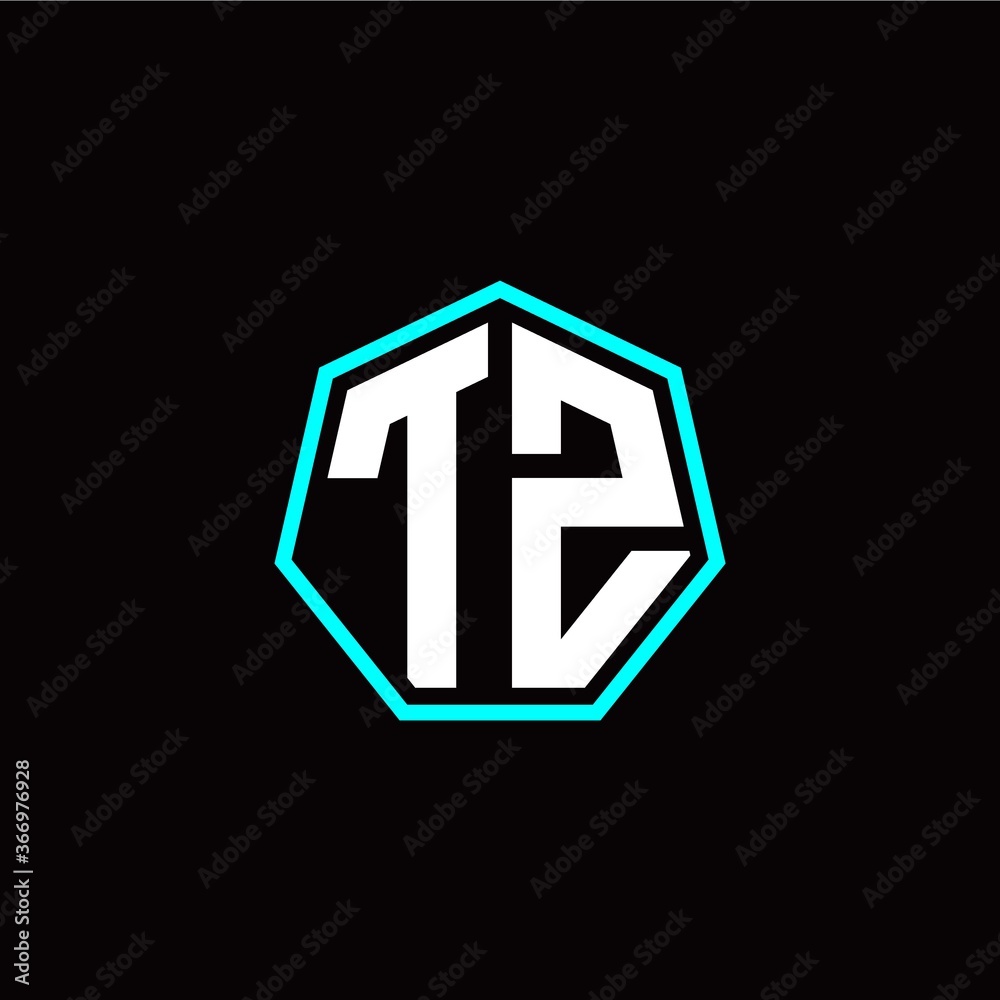 T Z initials modern polygon logo template T Z initials modern polygon logo template