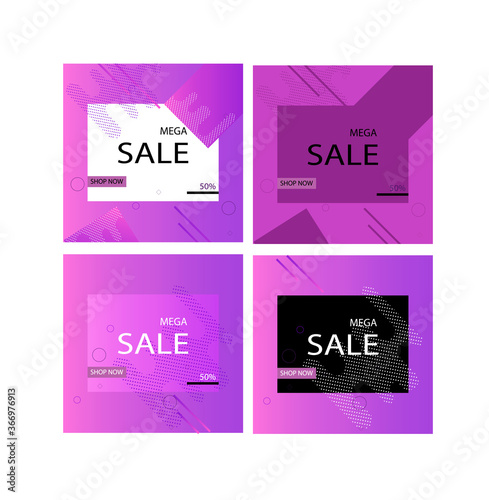 Sale banners templates vector. Promotion marketing cards