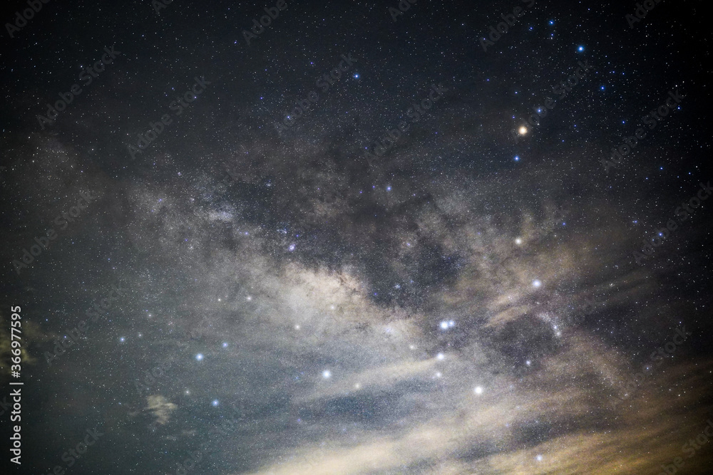 Night landscape with Milky Way in Thailand. Space background