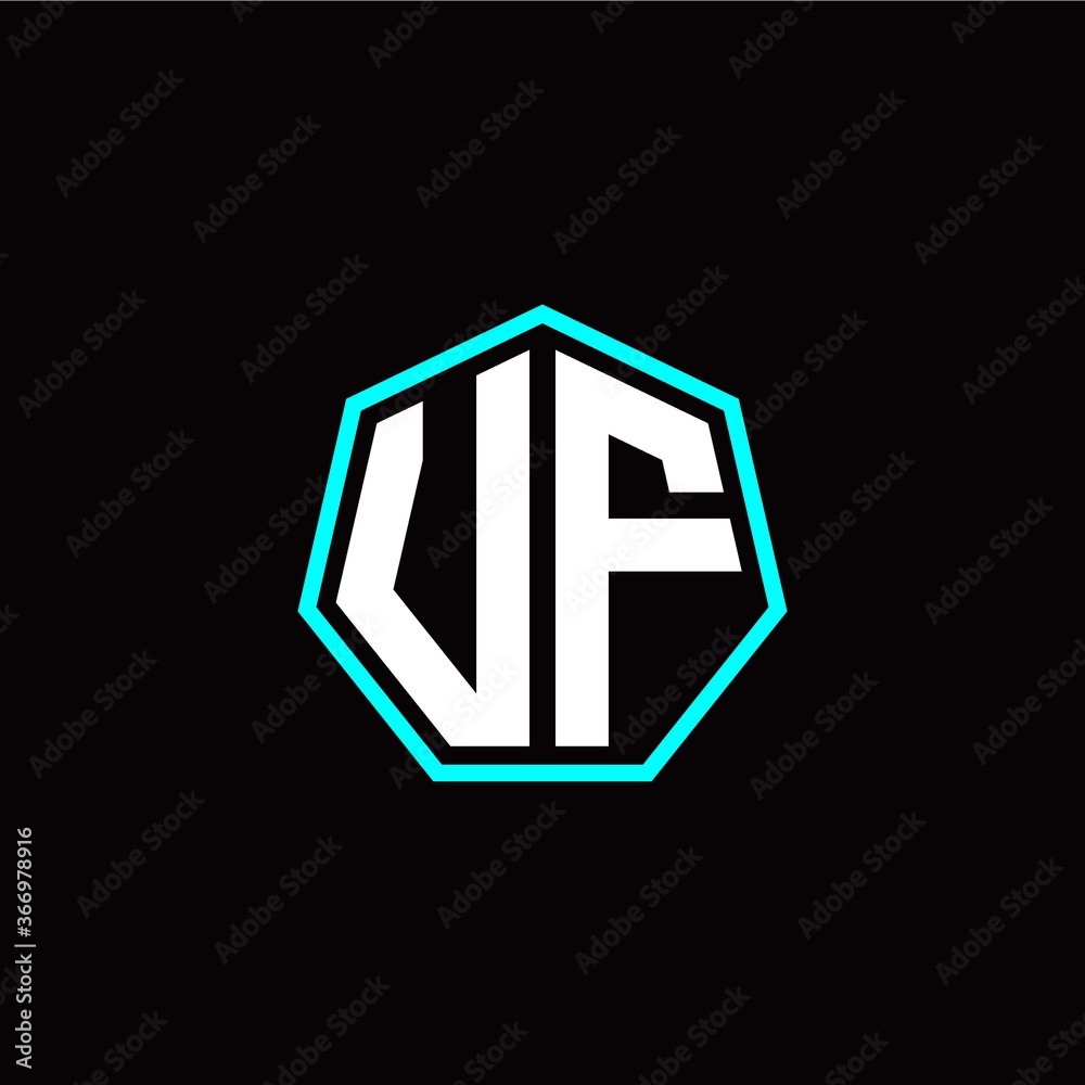 U F initials modern polygon logo template U F initials modern polygon logo template