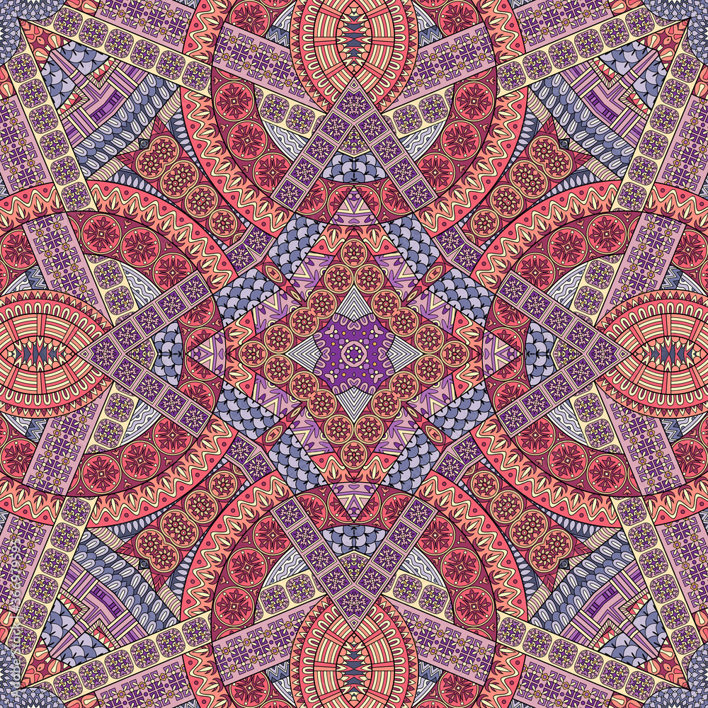 Vector abstract ethnic hand drawn seamless pattern