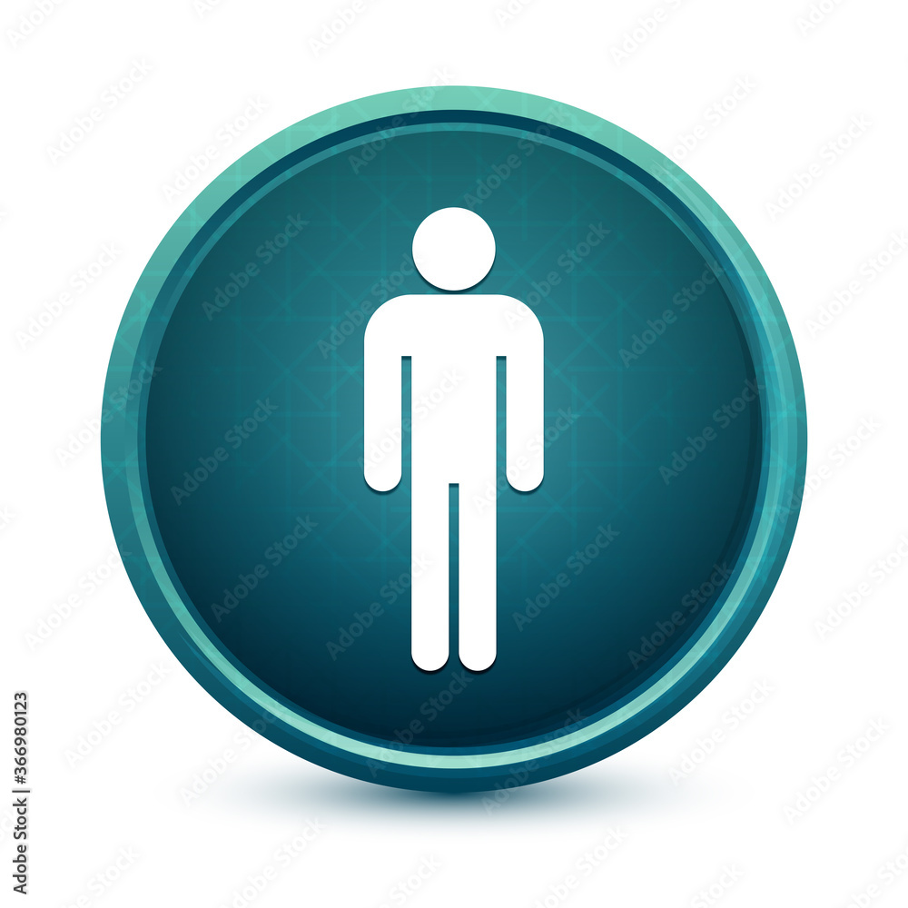 Man icon shiny light blue round button illustration Man icon shiny light blue round button illustration