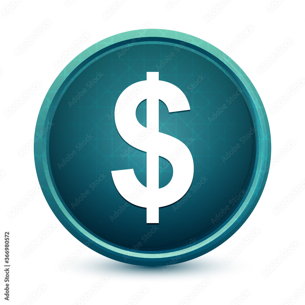 Dollar sign icon shiny light blue round button illustration Dollar sign icon shiny light blue round button illustration