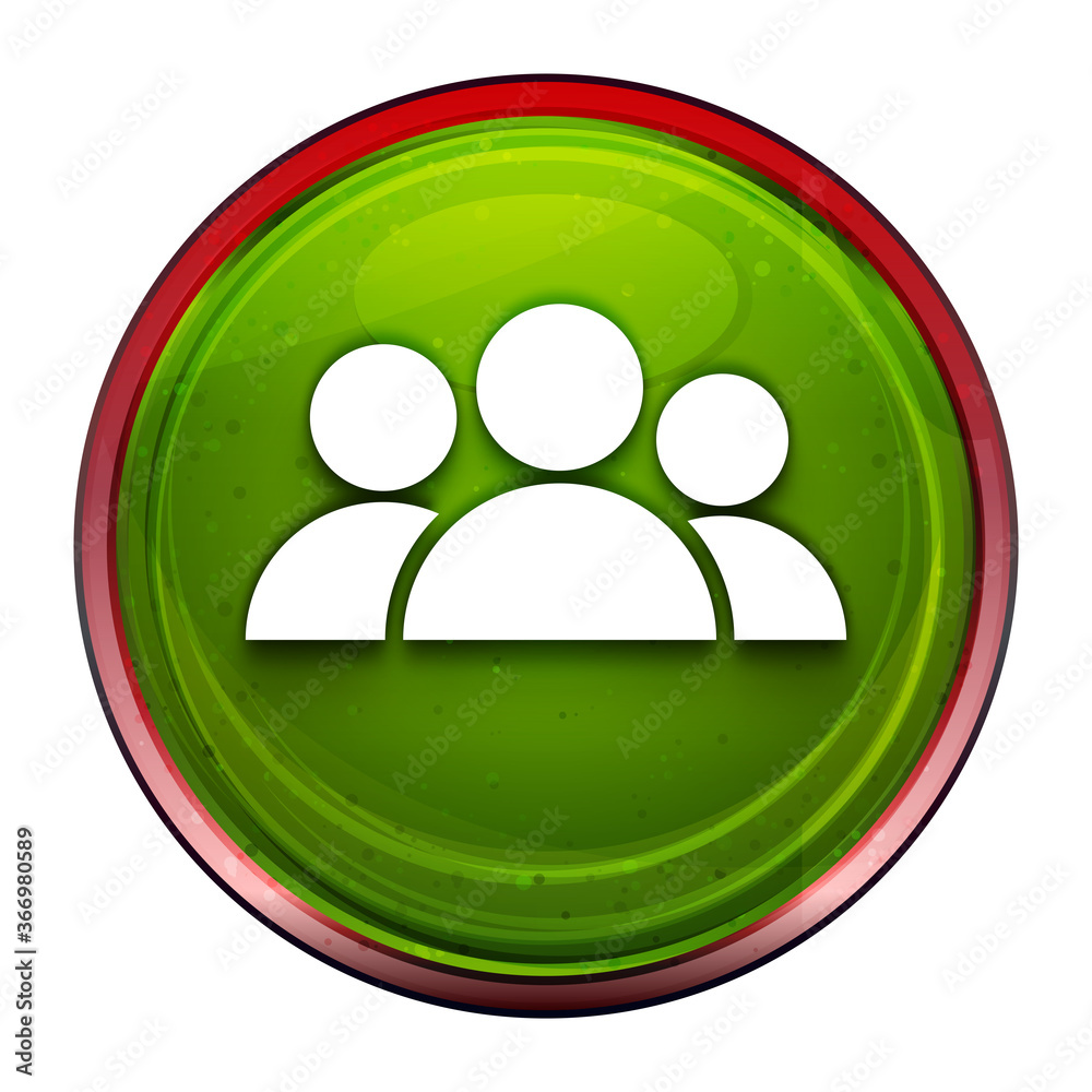 Group icon fresh green round button illustration Group icon fresh green round button illustration