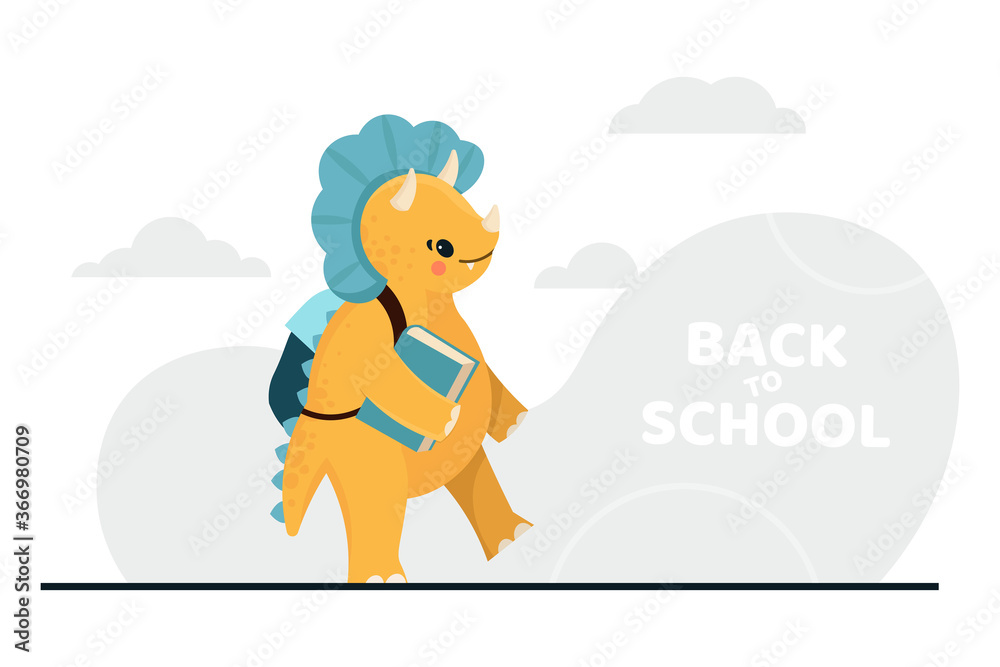 Obraz premium Back to School animal dinosaur. Vector illustration.