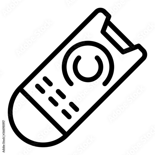 Circle remote control icon. Outline circle remote control vector icon for web design isolated on white background
