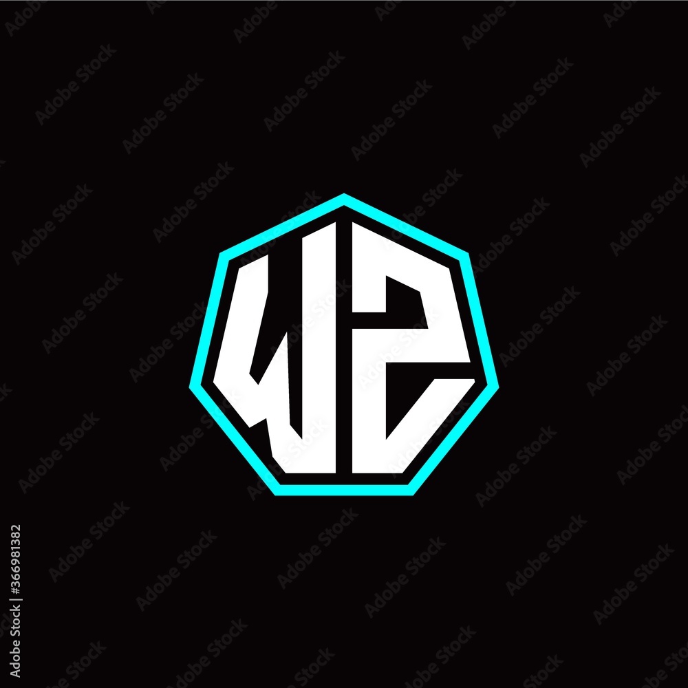 W Z initials modern polygon logo template W Z initials modern polygon logo template