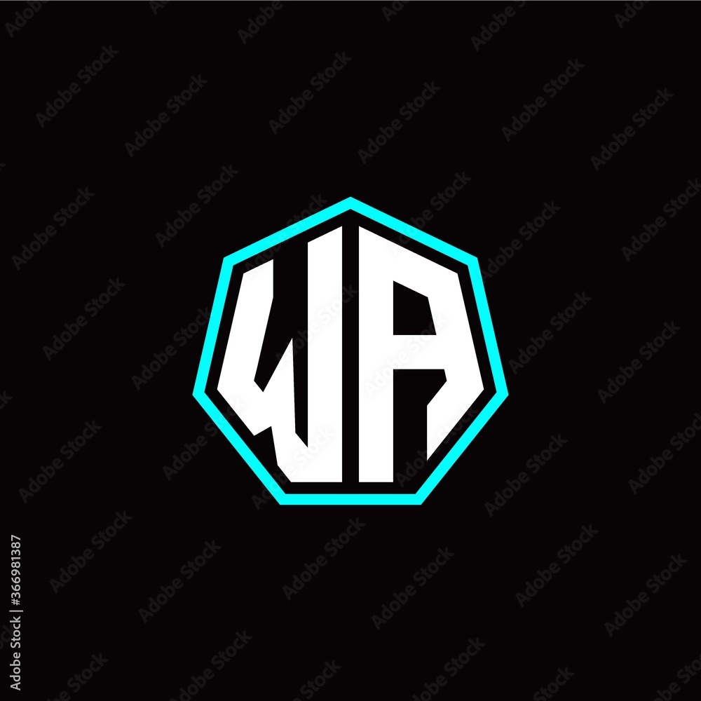 W A initials modern polygon logo template W A initials modern polygon logo template
