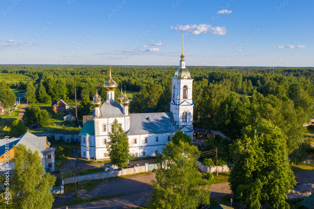 Church of St. Nicholas the Wonderworker in the village of Nikolskoye, Uglichsky district, Yaroslavl region on a summer day.