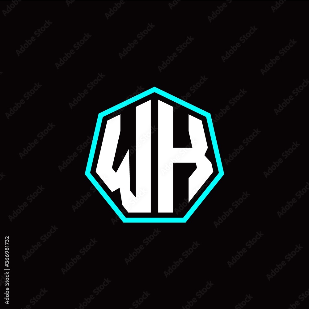 W K initials modern polygon logo template W K initials modern polygon logo template