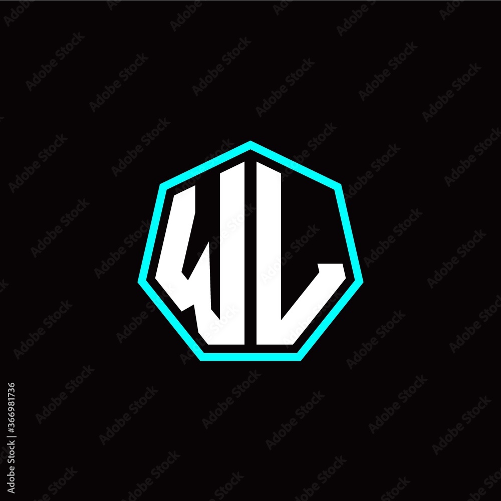 W L initials modern polygon logo template W L initials modern polygon logo template