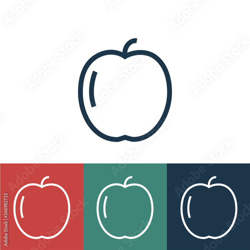 Linear vector icon with apple
