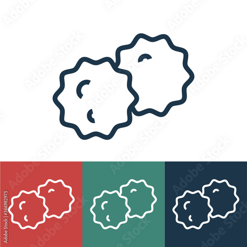 Linear vector icon with chicken balls in flour
