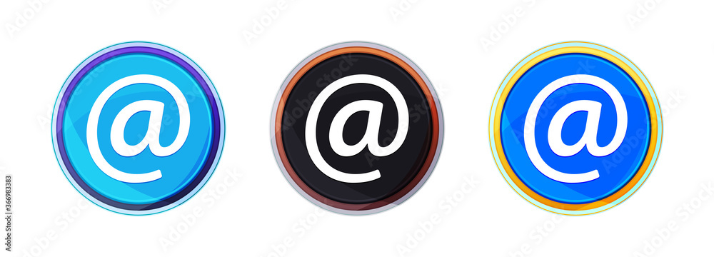 Email address icon perfect shine round button set illustration Email address icon perfect shine round button set illustration