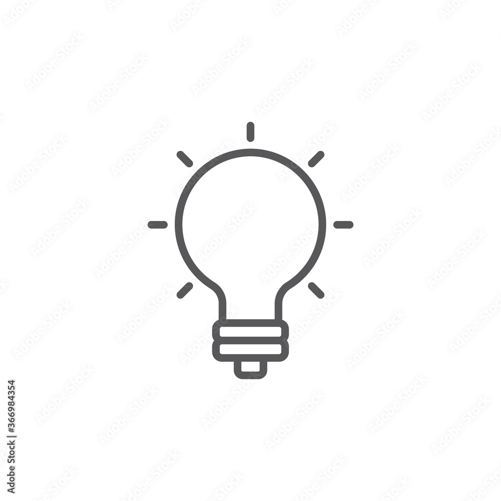 Light Bulb line icon vector, isolated on white background Light Bulb line icon vector, isolated on white background