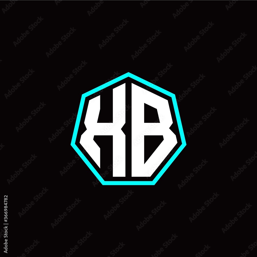 X B initials modern polygon logo template X B initials modern polygon logo template