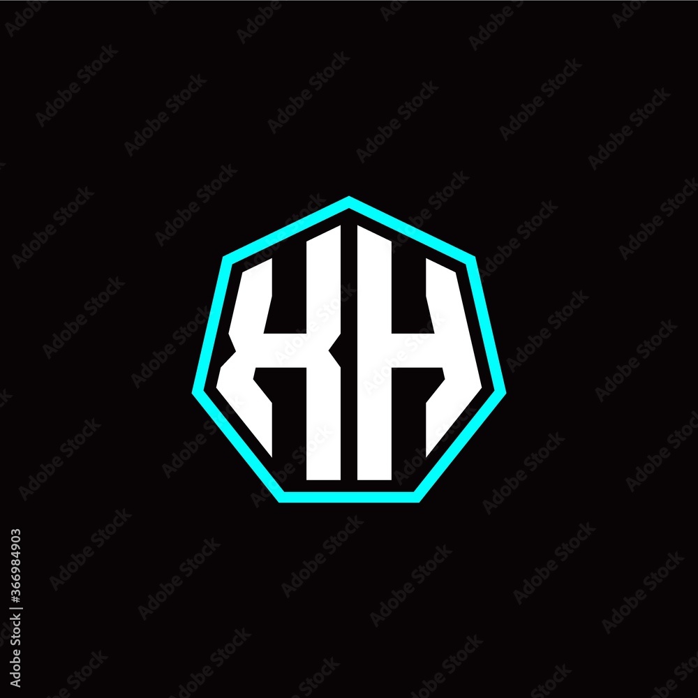 X H initials modern polygon logo template X H initials modern polygon logo template