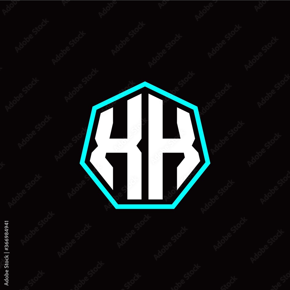 X K initials modern polygon logo template X K initials modern polygon logo template