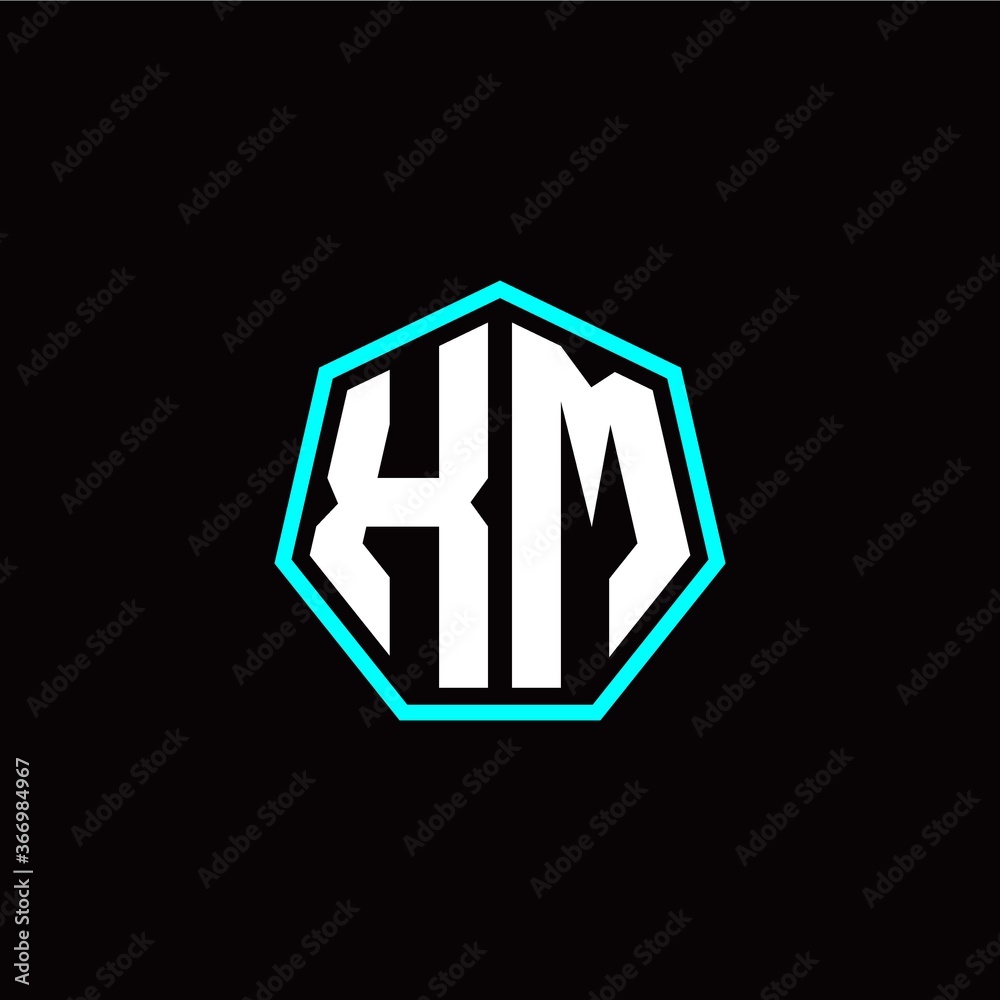 X M initials modern polygon logo template X M initials modern polygon logo template