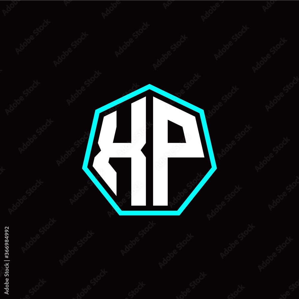 X P initials modern polygon logo template X P initials modern polygon logo template