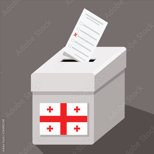 georgia ballot box with flag, election, vector illustration 