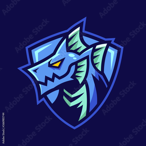 water element Dragon fantasy logo design