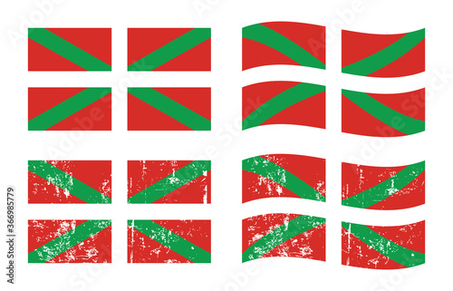 Spanish province basque flag set, vector illustration  photo