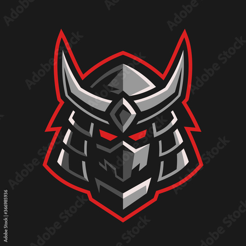 traditional Japanese Samurai head logo design