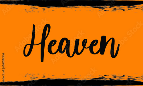Heaven Brush Calligraphy Handwritten Typography Text on
Dark Yellow Background