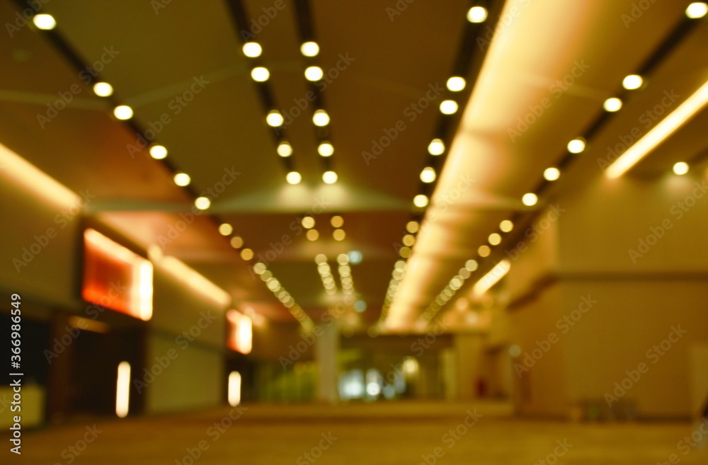 blur of building interior hallway background and texture