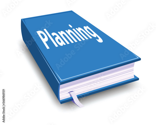 planning, blue book, vector illustration 