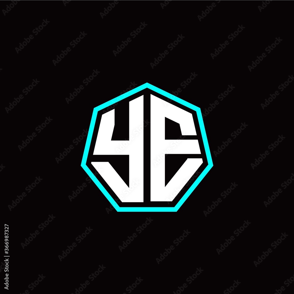 Y E initials modern polygon logo template Y E initials modern polygon logo template