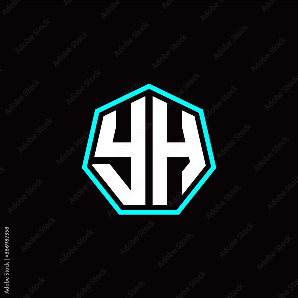 Y H initials modern polygon logo template Y H initials modern polygon logo template