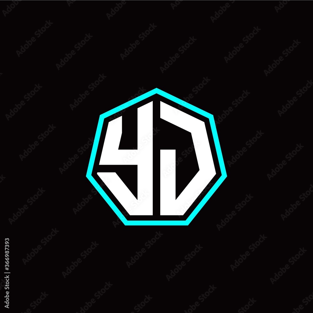 Y J initials modern polygon logo template Y J initials modern polygon logo template