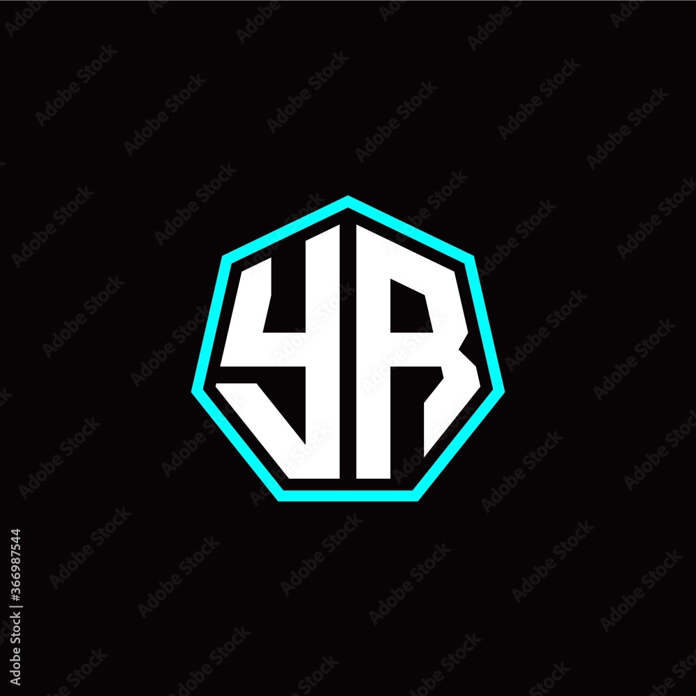 Y R initials modern polygon logo template Y R initials modern polygon logo template
