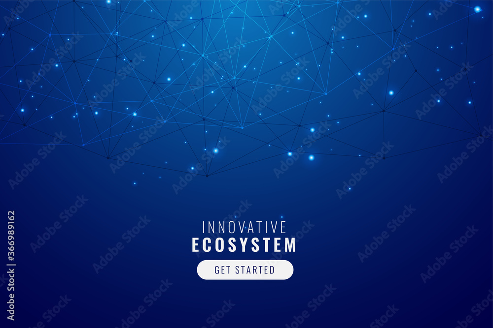 low poly network mesh technology background design