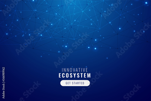 low poly network mesh technology background design