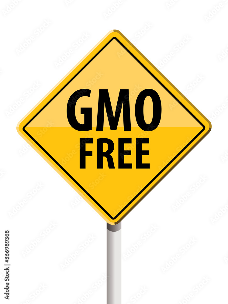 gmo free road sign, healthy food, vector illustration gmo free road sign, healthy food, vector illustration