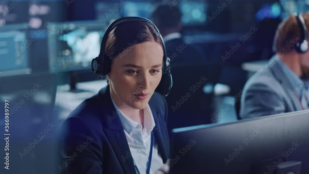 Happy Confident Technical Customer Support Specialist Having a Headset ...