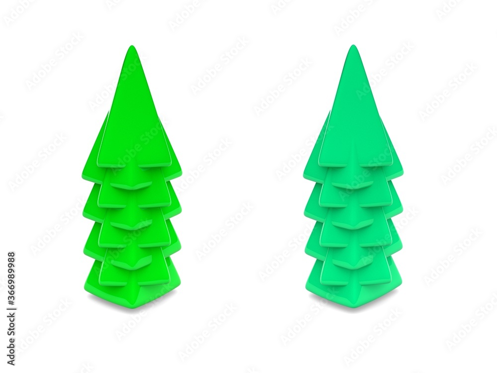 Fototapeta premium 3d spruce on white background