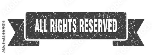 all rights reserved grunge vintage retro band. all rights reserved ribbon