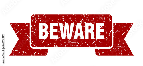beware grunge vintage retro band. beware ribbon