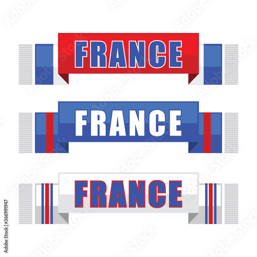 france football fan or soccer scarves set, vector illustration  photo