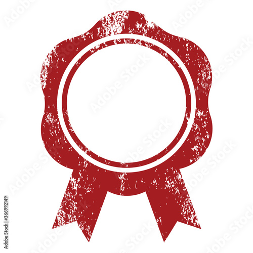 empty red wax seal or rubber stamp, grunge, vector illustration