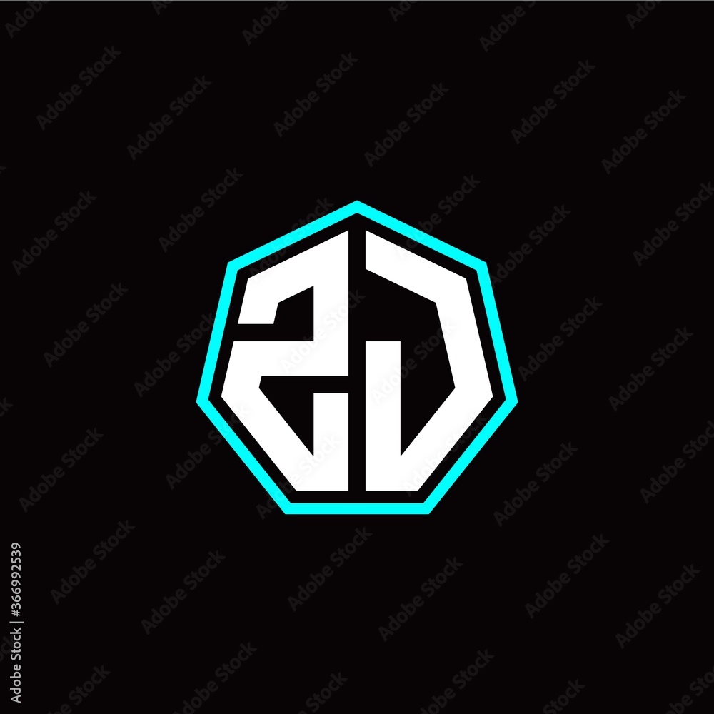 Z J initials modern polygon logo template Z J initials modern polygon logo template