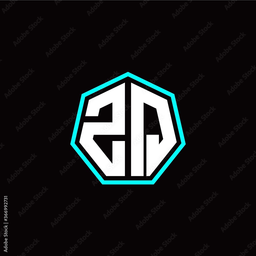 Z Q initials modern polygon logo template Z Q initials modern polygon logo template