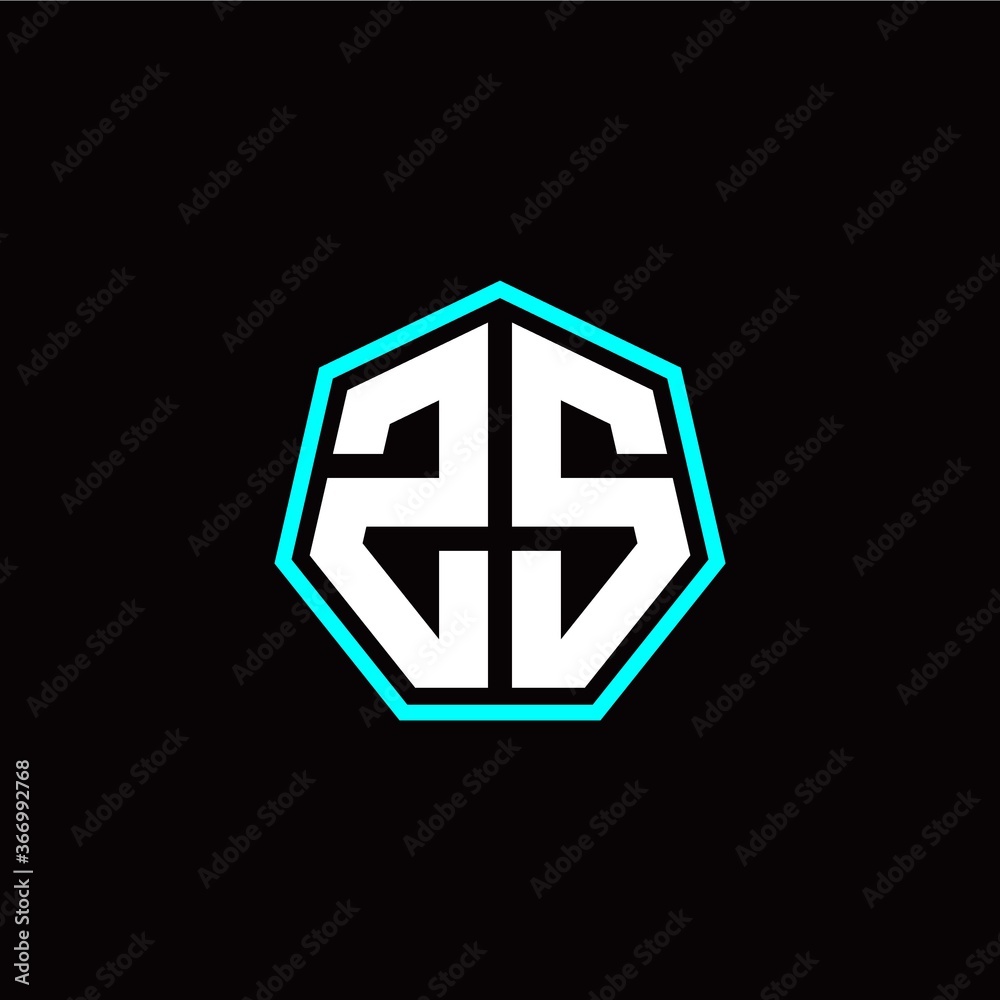 Z S initials modern polygon logo template Z S initials modern polygon logo template