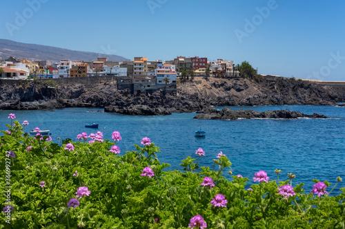 Views of the picturesque Alcala village, part of Guya de Isora municipality, with traditional architecture, a small tranquil cove and surrounded by banana plantations, Tenerife, Canary Islands, Spain © Ana