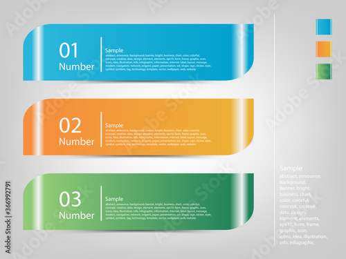 Set of Vector Contact Paper Sticker Banners Background